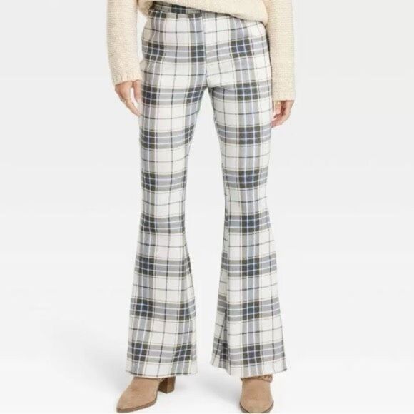✨Graysons Threads - Plaid Lounge Wide Leg Graphic Sz Medium Pants✨ - Picture 1 of 5